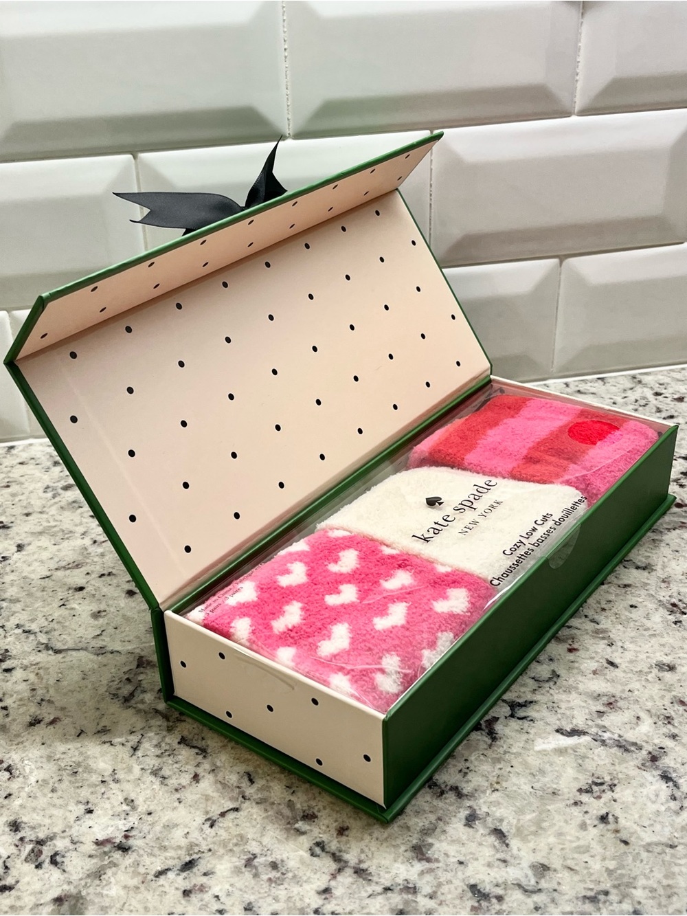 Kate Spade Cozy Low Cut Socks Set of 3 in Box NWT